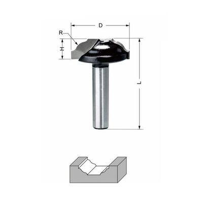 Delver Dekorfräs Ø28 mm – 28x10xR5,5x44, skaft 8 mm