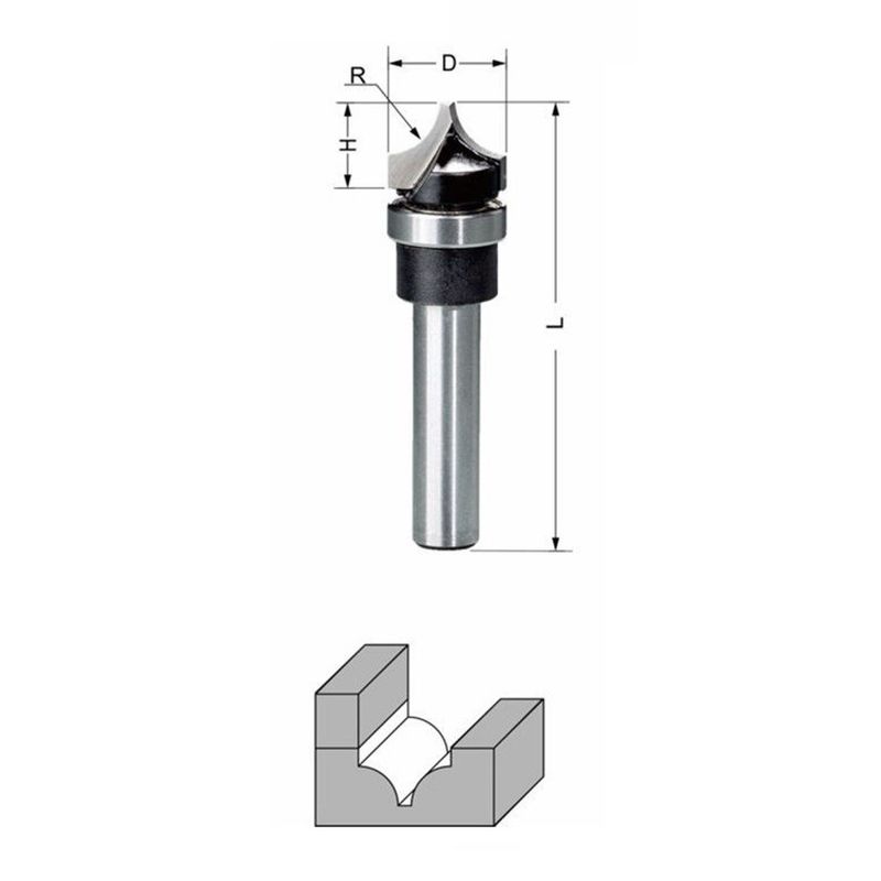 Delver Mallfräs Ø18 mm – 18x10,5xR7,5x54, skaft 8 mm