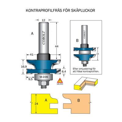 Cobolt Kontraprofilfräs R4,8 D41 not 6,4 S12 (326-009)