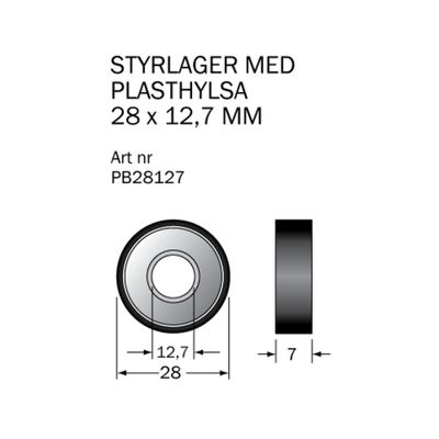 Cobolt Kullager PB28127 28x12,7 mm med plasthylsa
