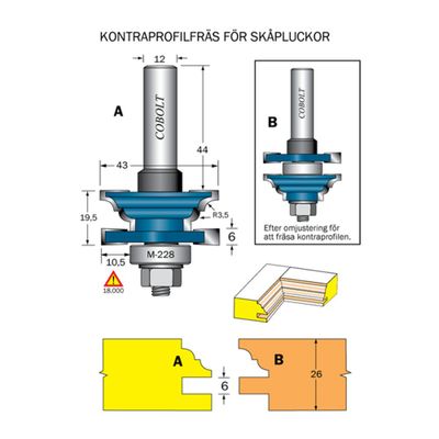 Cobolt Kontraprofilfräs R3,5 D43 not 6 S12