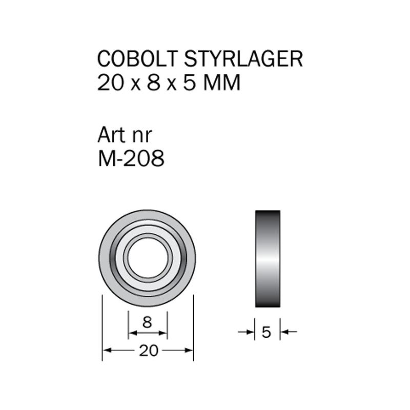 Cobolt Kullager M-208 20x8x5 mm