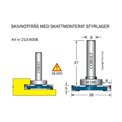 Cobolt Skivnotfräs L5 F6 D36 S8