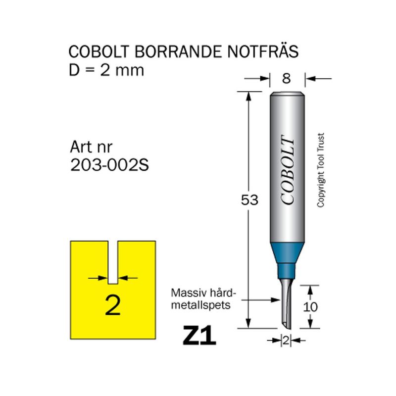 Cobolt Notfräs D2 L10 S8
