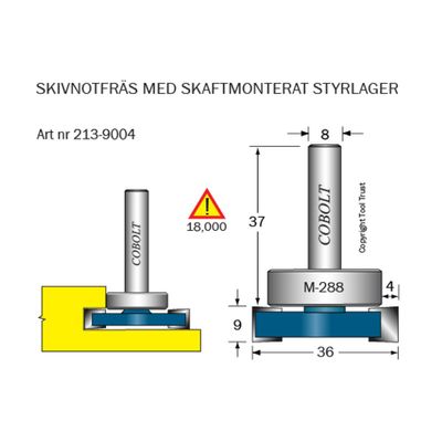 Cobolt Skivnotfräs L9 F4 D36 S8