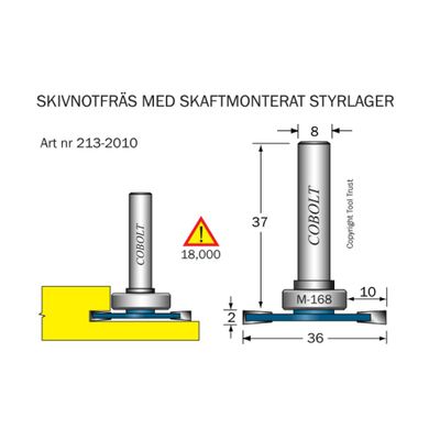 Cobolt Skivnotfräs L2 F10 D36 S8