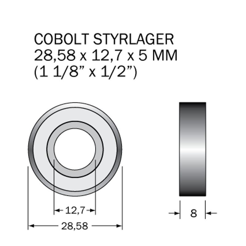 Cobolt Kullager 28,58x12,7x7,9 mm
