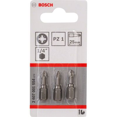 Bosch Extra Hard Bits PZ1-PZ3 25mm 3st