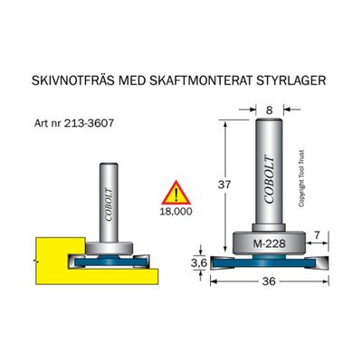 Cobolt Skivnotfräs L3,6 F7 D36 S8