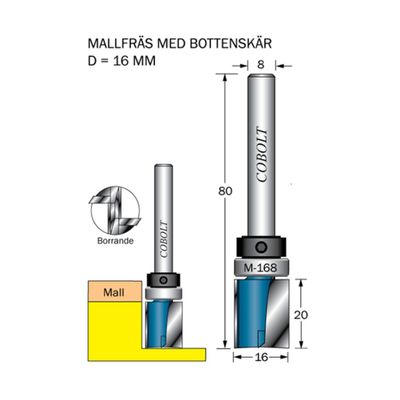 Cobolt Mallfräs D16 L20 S8
