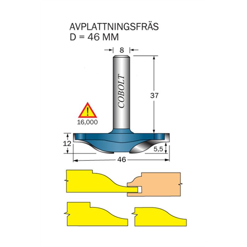 Cobolt Frisfräs D46 R12,7 L9 S8
