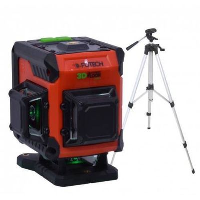 Futech Multilinjelaser MC3D Floor grön med tripod i väska