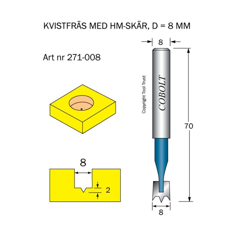 Cobolt HM Kvistborr D8 S8 TL70