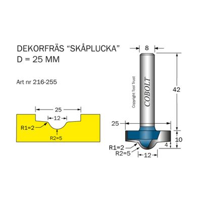 Cobolt Dekorfräs D25 R2/R5 S8