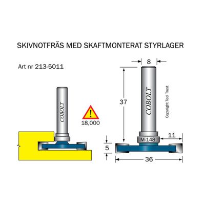 Cobolt Skivnotfräs L5 F11 D36 S8