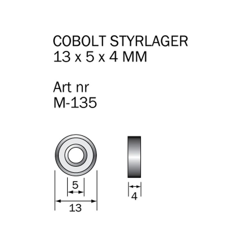 Cobolt Kullager M-135 13x5x4 mm