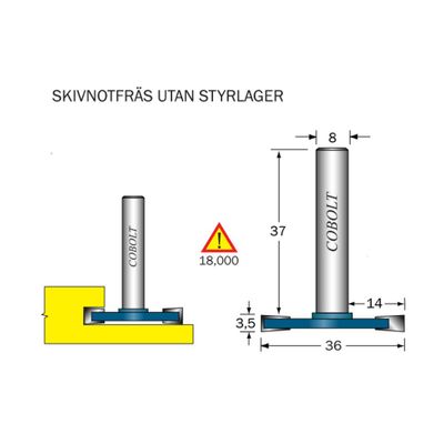 Cobolt Skivnotfräs L3,5 D36 S8
