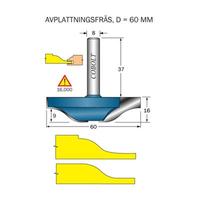 Cobolt Frisfräs D60 L17/9 S8