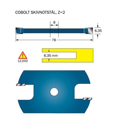 Cobolt Notskiva 6,35 mm D76 Z2
