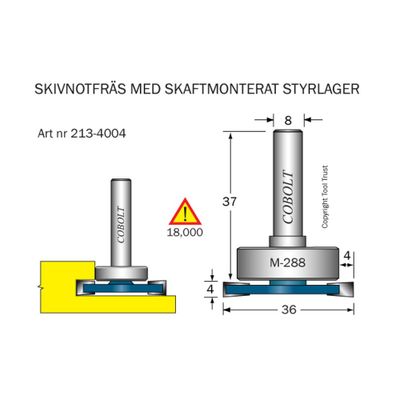 Cobolt Skivnotfräs L4 F4 D36 S8