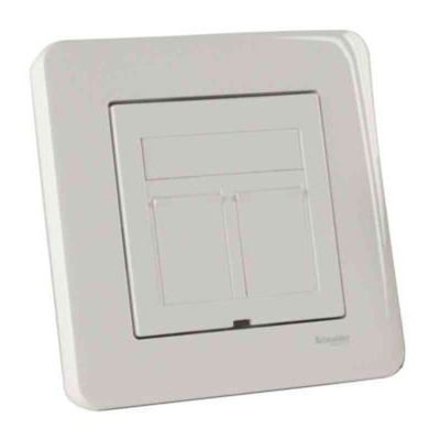 Schneider Exxact Datauttag 2xRJ45 Cat6 UTP infällt vit
