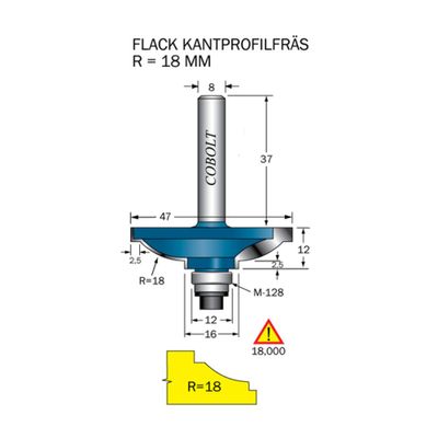 Cobolt Kantprofilfräs R18 D47 F17,5 S8