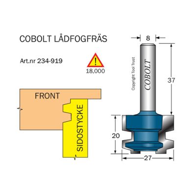 Cobolt Lådfogfräs D27 L19 S8