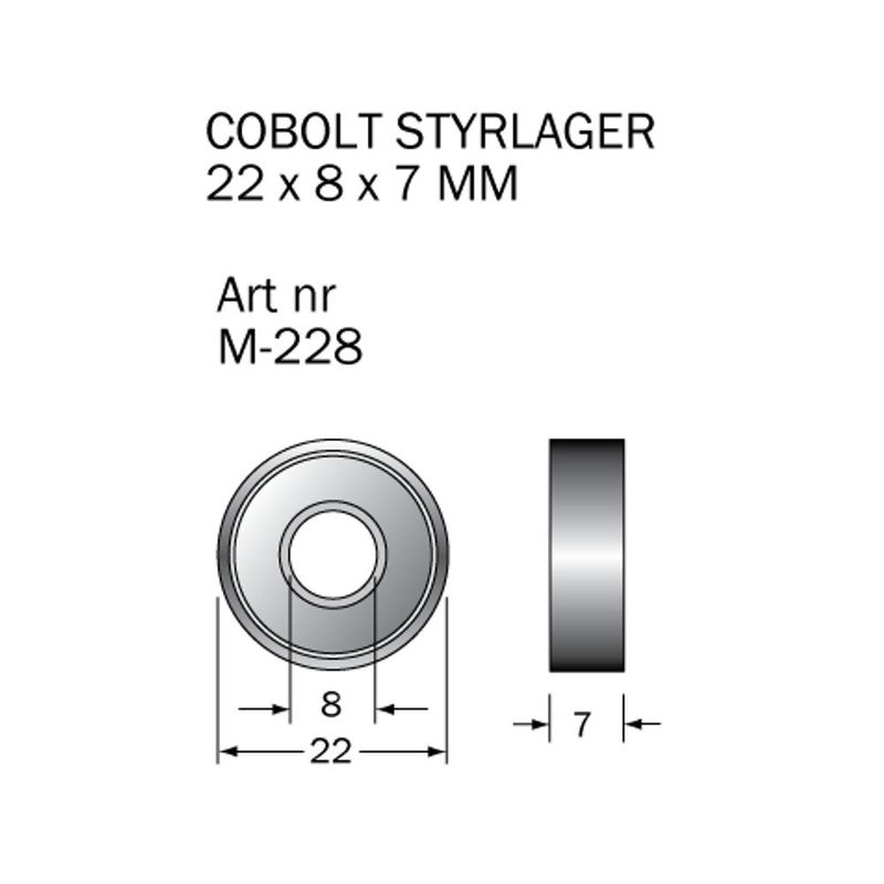 Cobolt Kullager M-228 22x8x7 mm