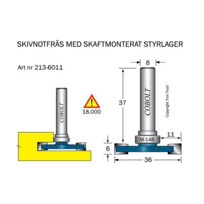 Cobolt Skivnotfräs L6 F11 D36 S8
