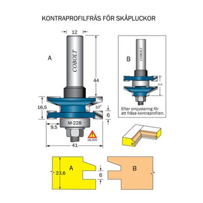 Cobolt Kontraprofilfräs 10° D41 not 6 S12