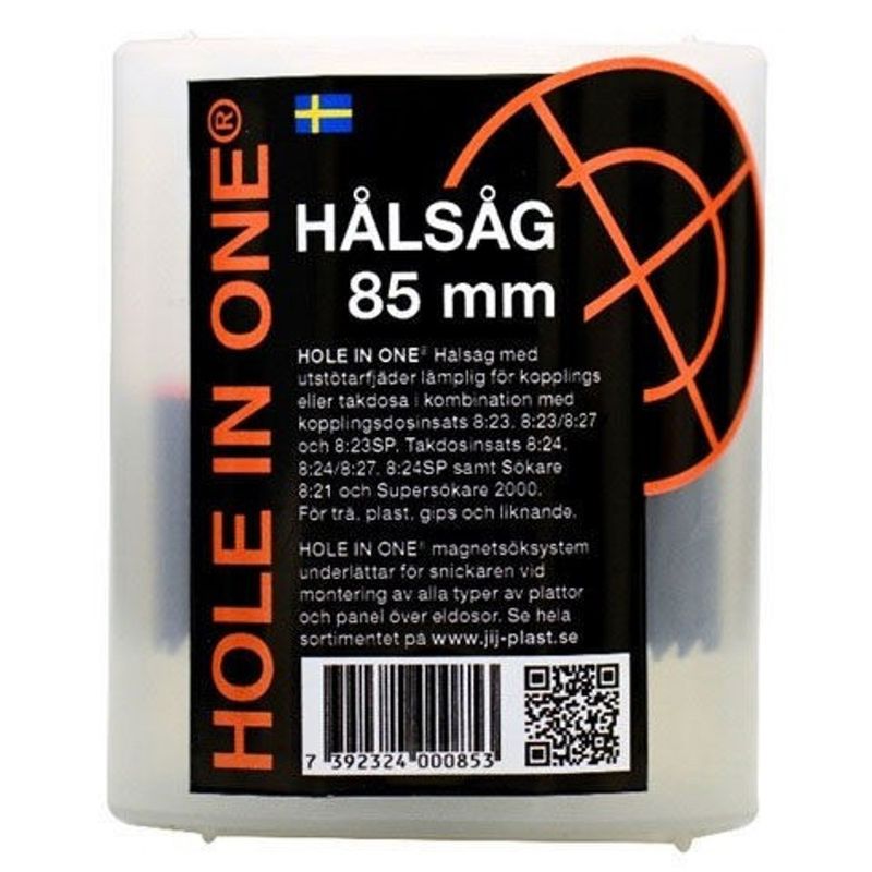 Hole in One Hålsåg 85 mm med hållare och utstötarfjäder