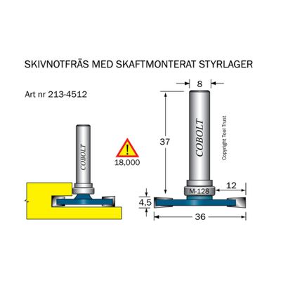 Cobolt Skivnotfräs L4,5 F12 D36 S8
