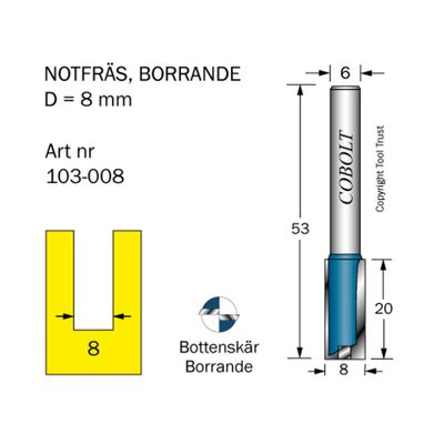 Cobolt Notfräs D8 L20 TL53 S6