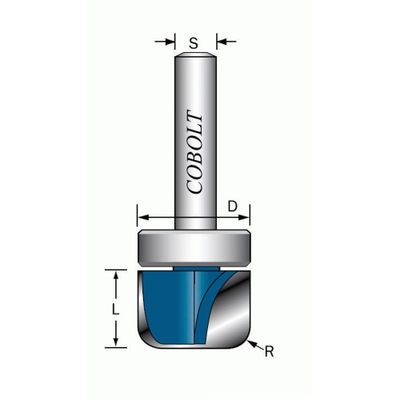 Cobolt Kanalfräs med lager D22 R4,5 S8