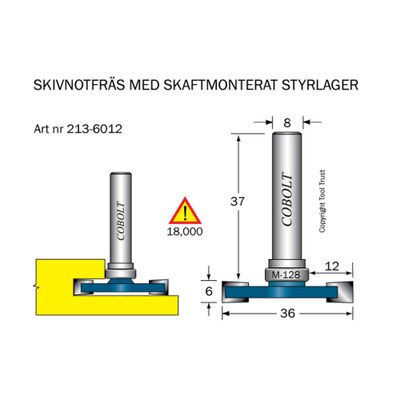 Cobolt Skivnotfräs L6 F12 D36 S8