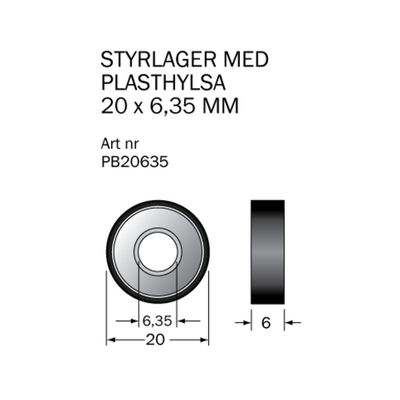 Cobolt Kullager PB20635 20x6,35 mm med plasthylsa