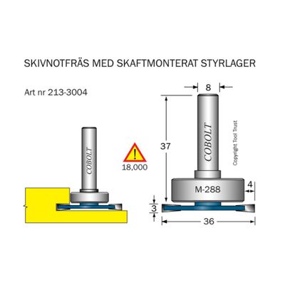 Cobolt Skivnotfräs L3 F4 D36 S8