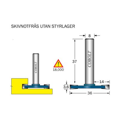 Cobolt Skivnotfräs L3,6 D36 S8