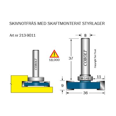Cobolt Skivnotfräs L9 F11 D36 S8