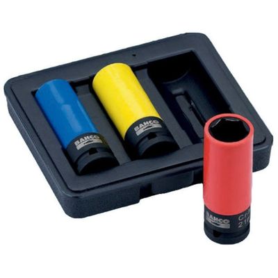 Bahco BWSS12P3 Hjulhylssats 1/2" Långa 17,19,21 mm