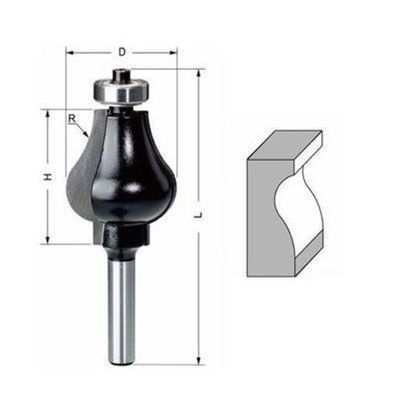 Delver Ellipsprofilfräs Ø32 mm – 32x38xR25x85, skaft 8 mm