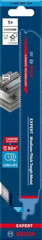 Bosch Expert ‘Medium-Thick Tough Metal’ S 1155 HHM tigersågblad 225mm 1st CARBIDE
