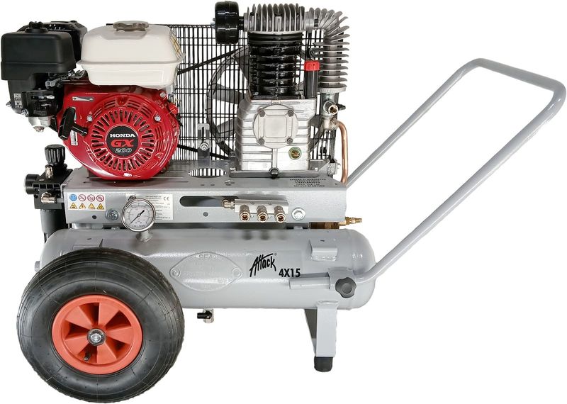 Gelins-KGK kompressor bensin 4X15 8 hk 2X11L 10 bar K18C Honda GX200