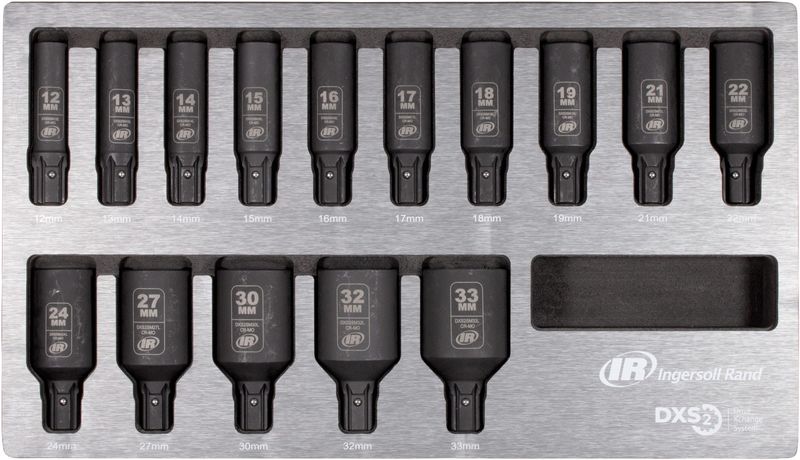 Ingersoll Rand långhylsa mm 15 delar dxs hylsset