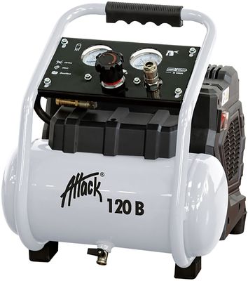 Abama kompressor Attack 120B 0,55 hk 6 l 8 bar oljefri utan batterier