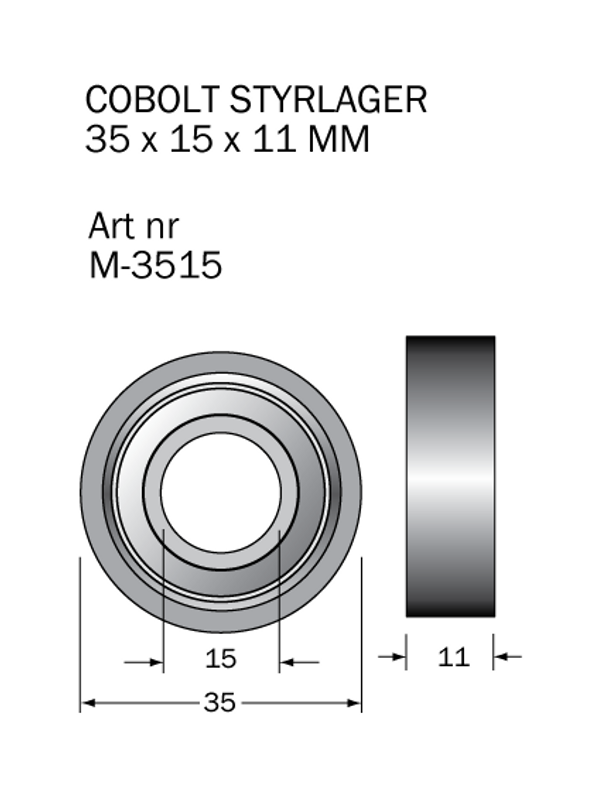 Cobolt Kullager 35 x 15mm