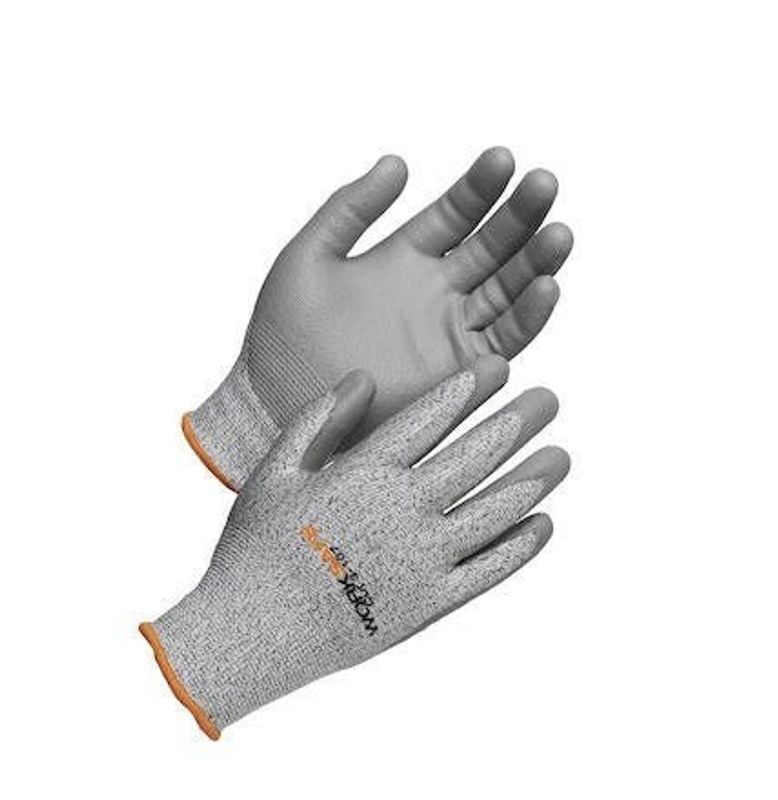Worksafe Cut 107-B Skärskyddshandske PU Grå Stl 10