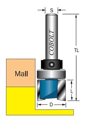 Cobolt Mallfräs D=19 L=13 TL=57 S=8