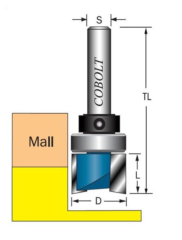 Cobolt Mallfräs D=19 L=13 TL=57 S=8
