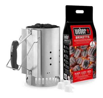 Weber Startkit 3 in 1 (Skorsten, Briketter och Tändkuber)